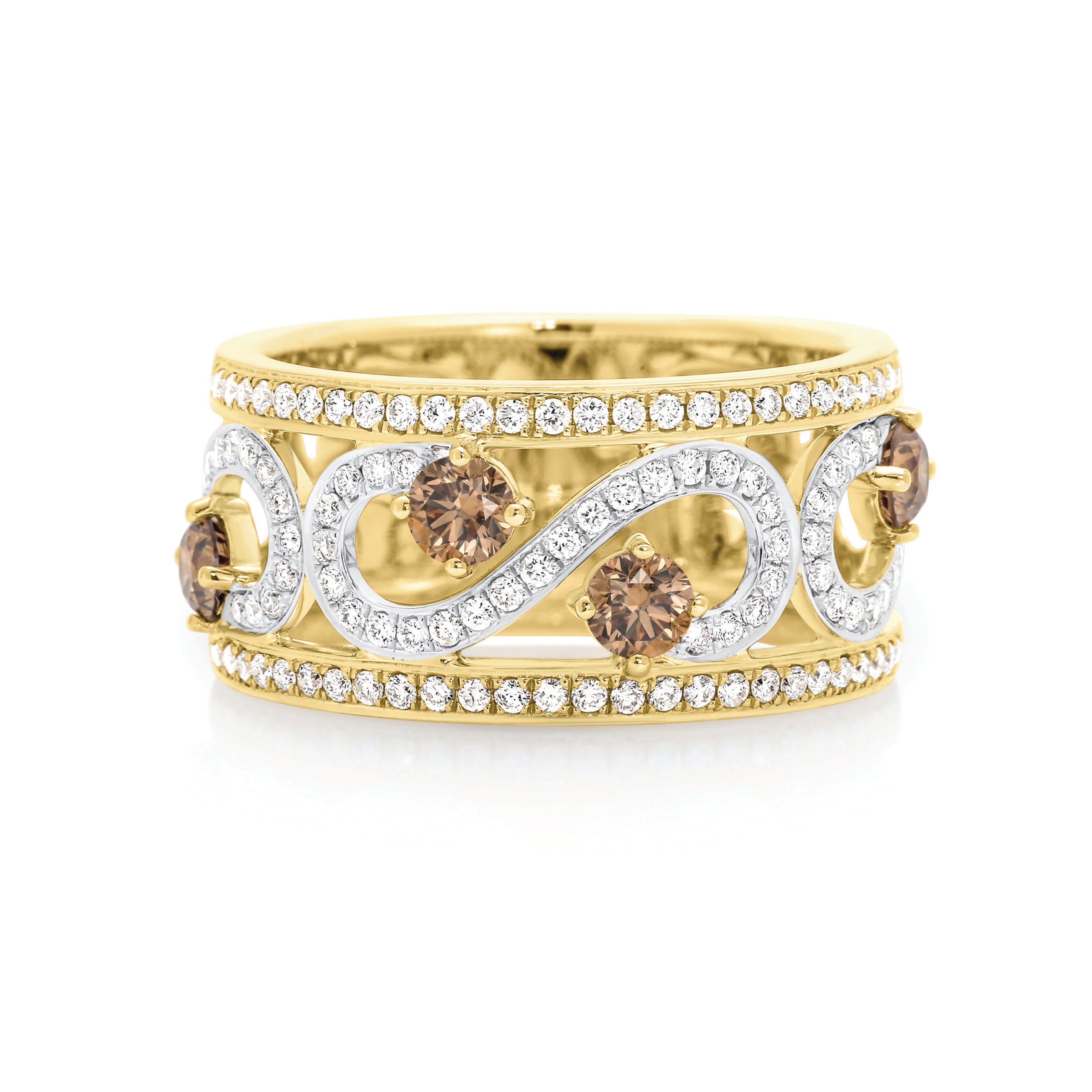 Australian Chocolate Diamond Swirl Ring Phil Peel Leading Edge Jewellers