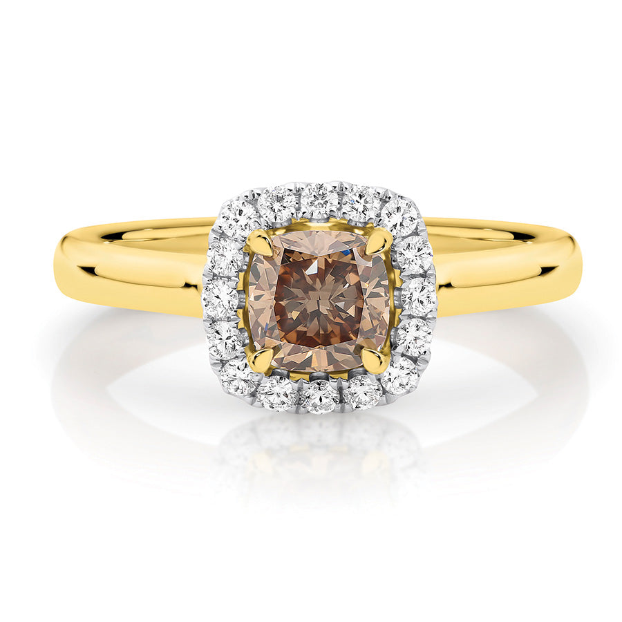 Australian Chocolate Diamond Halo Ring Phil Peel Leading Edge Jewellers
