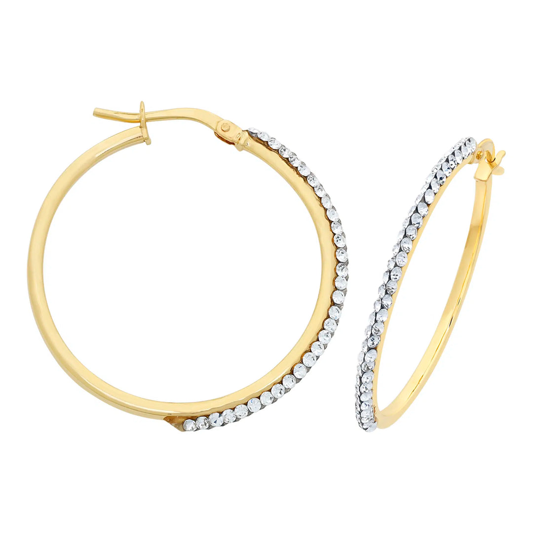 9K YG Silver Filled Swarovski Crystal Hoop Earrings – Phil Peel